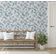 Papel de Parede Autoadesivo Botânico com Pássaros e Flores, Vinílico Verde Removível para Parede de Entrada, Decoração Fácil - S4sassy 63,5 cm (L) × 914,4 cm (C) / Verde - Vinil Liso