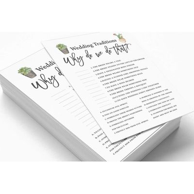 50 Cartões Quadrados em Branco para Jogo Cactus Taco'bout Love para Chá de Noiva e Despedida de Solteira - Inkdotpot 12,7 Cm × 17,78 Cm / Branco - Por Que Fazemos Isso?