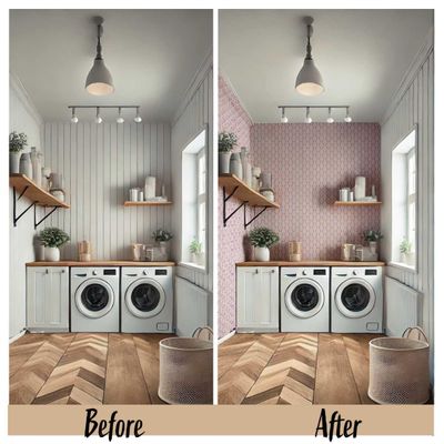 Papel de Parede Borboletas Rosa Autoadesivo, Revestimento de Parede, Decoração DIY Fácil para Quarto Infantil e Sala de Brincar - S4Sassy 63,5 cm (L) × 609,6 cm (C) / Rosa - Vinil Liso