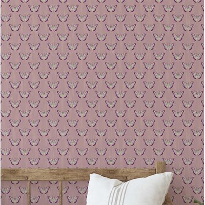 Papel de Parede Borboletas Rosa Autoadesivo, Revestimento de Parede, Decoração DIY Fácil para Quarto Infantil e Sala de Brincar - S4Sassy 63,5 cm (L) × 609,6 cm (C) / Rosa - Vinil Liso