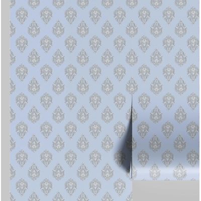 Papel de Parede Boho Estampa em Bloco, Estilo Asiático, Vinil Autoadesivo, Revestimento Decorativo Fácil para Quarto e Sala - Azul - S4Sassy 63,5 cm (L) × 914,4 cm (C) / Azul - Vinil Texturizado