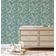 Papel de Parede Vinílico Autoadesivo Destacável Floral Jardim, Mural Estilo Asiático para Banheiro, Lavanderia e Closet - S4Sassy 63,5 cm (L) × 304,8 cm (C) / Verde - Vinil Texturizado