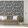 Papel de Parede Autoadesivo e Removível Floral Estilo Esboço, Mural Instantâneo Cinza para Quarto, Banheiro, Lavanderia e Closet - S4Sassy 63,5 cm (L) × 304,8 cm (C) / Cinza - Vinil Texturizado