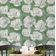 Revestimento de Parede Autoadesivo Removível Vinílico, Estampa Floral Chic Bloom Verde para Banheiro e Lavanderia - S4Sassy 63,5 cm (L) × 609,6 cm (C) / Verde - Vinil Texturizado