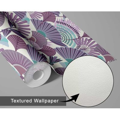 Papel de Parede Autoadesivo Folha de Palmeira Tropical Removível Roxo, Mural Instantâneo para Quarto, Banheiro, Lavanderia, Closet - S4Sassy 63,5 cm (L) × 609,6 cm (C) / Roxo - Vinil Texturizado