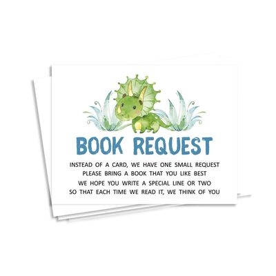 30 Cartões de Pedido de Livros para Chá de Bebê - Inkdotpot 12,7 Cm × 17,78 Cm / Branco - Convite