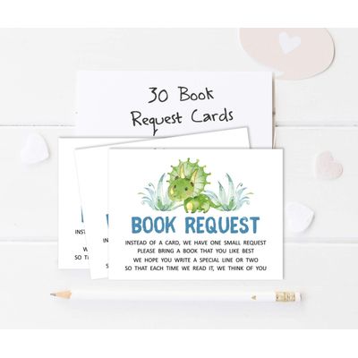 30 Cartões de Pedido de Livros para Chá de Bebê - Inkdotpot 12,7 Cm × 17,78 Cm / Branco - Convite