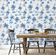 Papel de Parede Vinílico Autoadesivo Removível, Palmeira Tropical e Veleiro, Azul, Mural Para Banheiro, Lavanderia e Closet - S4Sassy 63,5 cm (L) × 304,8 cm (C) / Azul - Vinil Liso