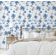 Papel de Parede Vinílico Autoadesivo Removível, Palmeira Tropical e Veleiro, Azul, Mural Para Banheiro, Lavanderia e Closet - S4Sassy 63,5 cm (L) × 914,4 cm (C) / Azul - Vinil Liso