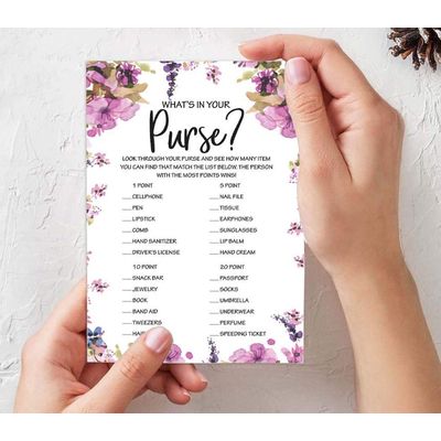 Cartões Quadrados em Branco para Chá de Noiva/Despedida de Solteira Pacote com 50 Jogo para Preencher Ideias de Presente Floral - Inkdotpot 12,7 Cm × 17,78 Cm / Branco - Conjunto de 4