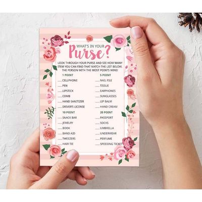 50 Cartões Florais para Jogo, Chá de Noiva, Despedida de Solteira, Quadrados em Branco para Preencher Ideias de Lembrança - Inkdotpot 12,7 Cm × 17,78 Cm / Branco - Conjunto de 4