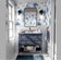 Papel de Parede Vinílico Autoadesivo Removível, Palmeira Tropical e Veleiro, Azul, Mural Para Banheiro, Lavanderia e Closet - S4Sassy 63,5 cm (L) × 152,4 cm (C) / Azul - Vinil Texturizado