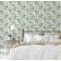 Papel de Parede Autoadesivo Removível, Estampa de Esboço Floral de Peônia Verde, Mural para Banheiro e Lavanderia - S4Sassy 63,5 cm (L) × 152,4 cm (C) / Verde - Vinil Texturizado