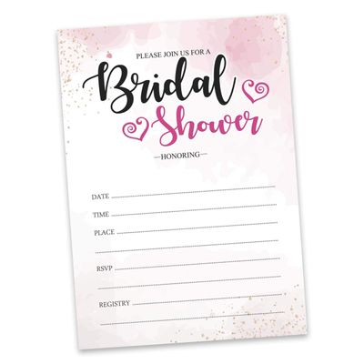 50 Cartões de Jogo Quadrados em Branco com Respingo em Aquarela para Chá de Noiva, Casamento e Despedida de Solteira - Inkdotpot 12,7 Cm × 17,78 Cm / Branco - Conjunto de 4