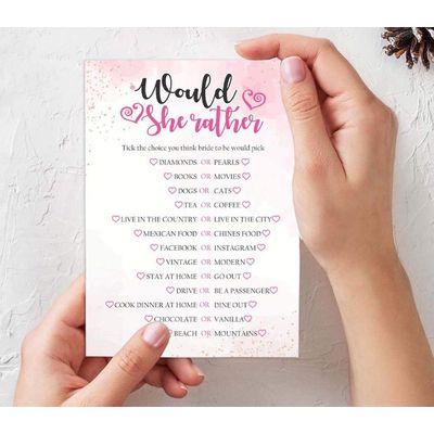 50 Cartões de Jogo Quadrados em Branco com Respingo em Aquarela para Chá de Noiva, Casamento e Despedida de Solteira - Inkdotpot 12,7 Cm × 17,78 Cm / Branco - Conjunto de 4