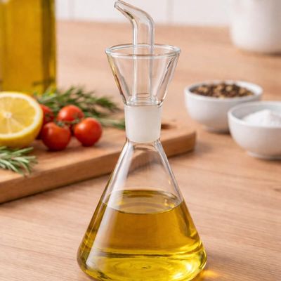 Galheteiro Bico Dosador 250ml Borea Oikos Vidro Transparente Porta Condimentos Azeite Vinagre