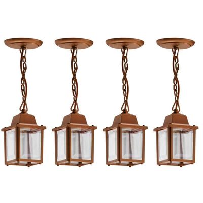 4 Luminárias Elegante Pendente Cobre Injetada Termoplástica Teto Vintage Dital