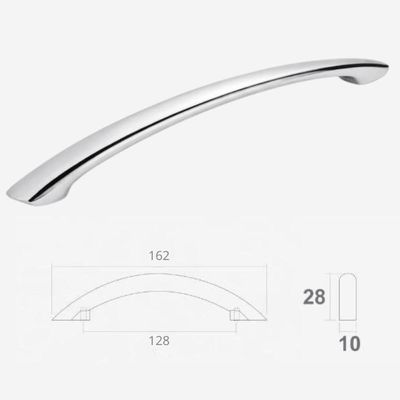 Kit 25 Puxadores para Móveis Reale 12,8cm Cromado Bigfer Gavetas Portas