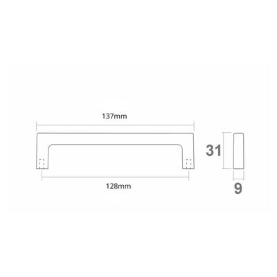 Kit 25 Puxadores Alça para Móveis Mano 128mm Zamac Cromado Gavetas Armários Bigfer
