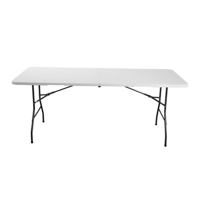 Mesa Portátil Dobrável Vira Maleta Com Alça Camping Branco