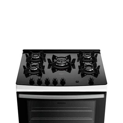 Fogão Dako Supreme Glass 5 Bocas com Mesa de Vidro e Tripla Chama Branco / Bivolt