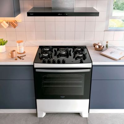 Fogão Dako Supreme Glass 5 Bocas com Mesa de Vidro e Tripla Chama Branco / Bivolt