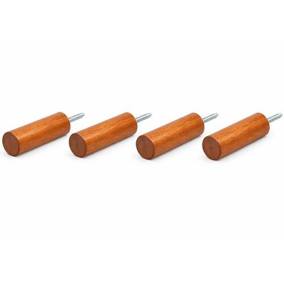 Kit 4 Cabideiros de Parede em Madeira Eucalipto Gancho Decorativo Premium