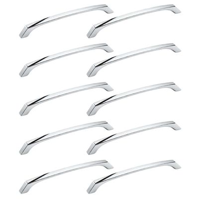Kit 10 Puxadores Alça Anima para Móvel 16cm Cromado Zamac Bigfer Gaveta Cozinha
