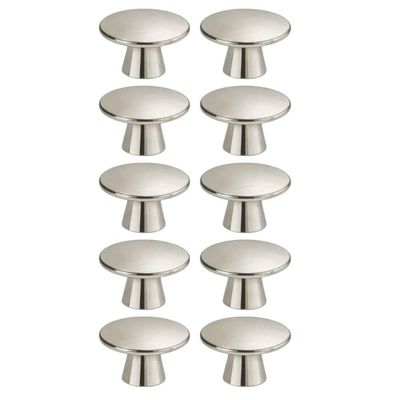 Kit 10 Puxadores Ponto Redondos Zamac Escovado para Móveis Gavetas Portas Cog Bigfer