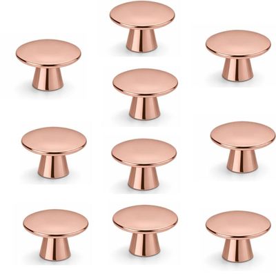 Kit 10 Puxadores de Armário Rose Gold Ponto 4x2,7cm Metálico Cog Bigfer Móveis