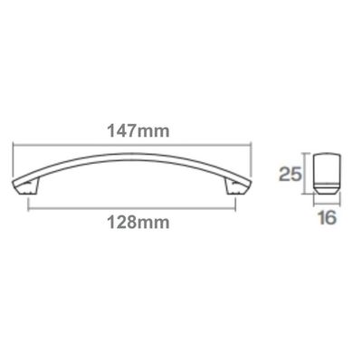 Kit 10 Puxadores Alça para Armário Gaveta Porta Móveis Cromado Fronte 128 Bigfer