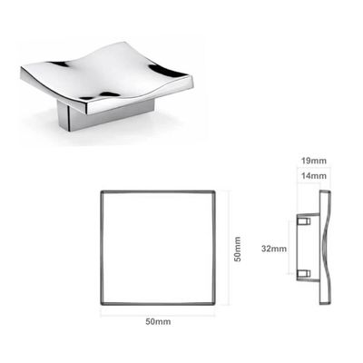 Kit 10 Puxadores Ponto Quadrado Elegante para Gavetas Móveis Gioia 5cm Cromado Bigfer
