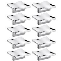 Kit 10 Puxadores Ponto Quadrado Elegante para Gavetas Móveis Gioia 5cm Cromado Bigfer
