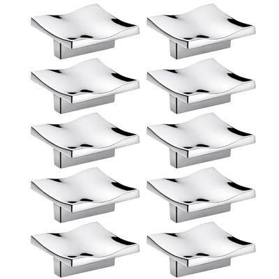 Kit 10 Puxadores Ponto Quadrado Elegante para Gavetas Móveis Gioia 5cm Cromado Bigfer