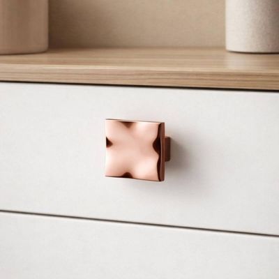 Kit 10 Puxadores Ponto Quadrado para Móveis Zamac Rose Gold Gioia 5cm Gaveta Porta Bigfer
