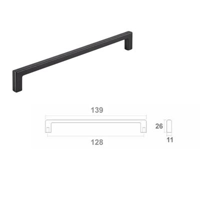 Kit 10 Puxadores Alça para Móveis Linea Zamac 128mm Preto Industrial Portas Gavetas Armários