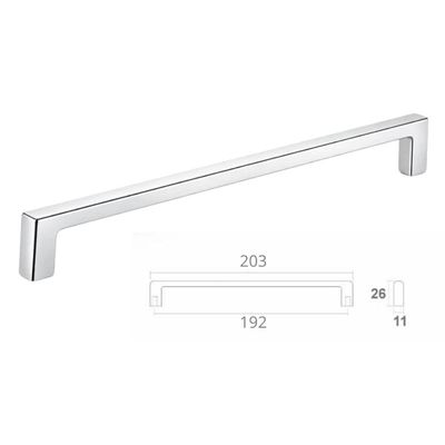 Kit 10 Puxadores Alça Linea Zamac Cromado para Móveis Bigfer Gaveta Porta Balcão Armário