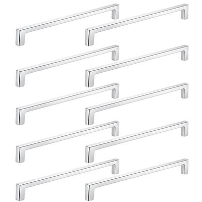 Kit 10 Puxadores Alça Linea Zamac Cromado para Móveis Bigfer Gaveta Porta Balcão Armário