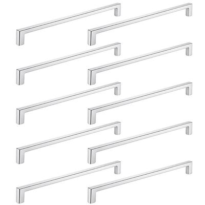 Kit 10 Puxadores Alça Linea 288 Zamac Cromado Bigfer Gavetas Portas Armários Cozinha