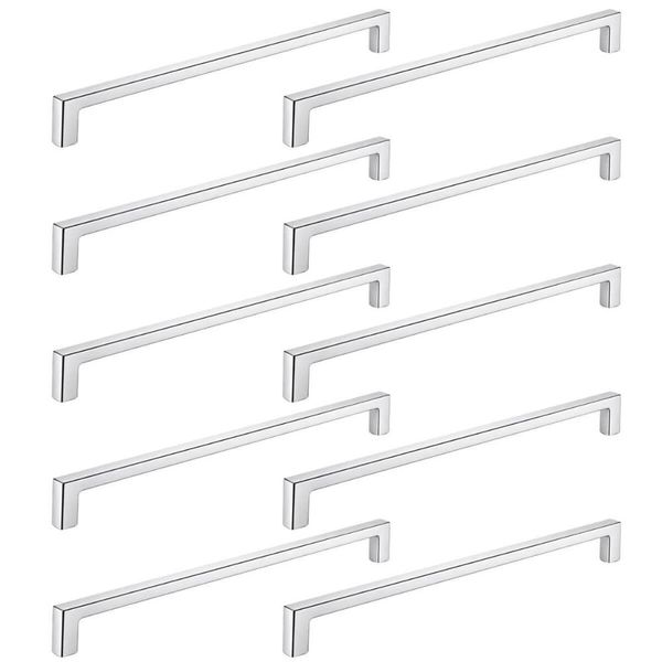 Kit 10 Puxadores Alça Linea 288 Zamac Cromado Bigfer Gavetas Portas Armários Cozinha