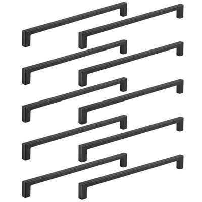 Kit 10 Puxadores Alça para Móveis Preto Industrial Linea 288 Bigfer Gavetas Portas Armários