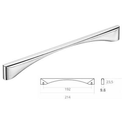 Kit 10 Puxadores Alça para Móveis Luce 192 Elegante Cromado Bigfer Gavetas Portas