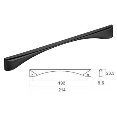 Kit 10 Puxadores Alça Elegante para Móveis Luce 19,2cm Preto Bigfer Portas