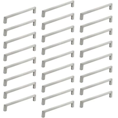 Kit 25 Puxadores Alça para Móveis 128mm Mano Steel Zamac Portas Gavetas Armários Cozinha Closet