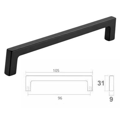 Kit 25 Puxadores de Móveis Mano 9,6cm Preto Bigfer Gaveta Guarda Roupa