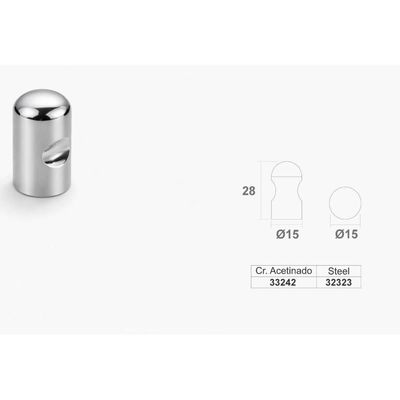 Kit 25 Puxadores Ponto para Móveis Pino R Cromo Zamac Bigfer Gavetas Portas Armário