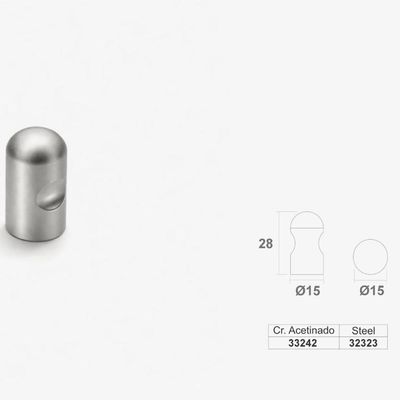 Kit 25 Puxadores Ponto Pino R Steel Acetinado Móveis Bigfer Gaveta Porta