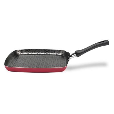 Frigideira Grill Brinox Anis Antiaderente Pro-Flon 750ml 24x24x2,3cm Borgonha Vermelho