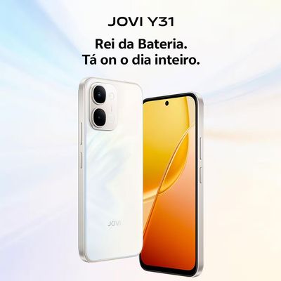 Smartphone Y31 4G Tela 6,75 Polegadas 256GB 8GB RAM Câmera 50MP JOVI Branco