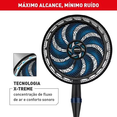Ventilador X-TREME VE9M 2 em 1 Mesa ou Coluna 40cm 160W Silencioso Arno Preto / 220V